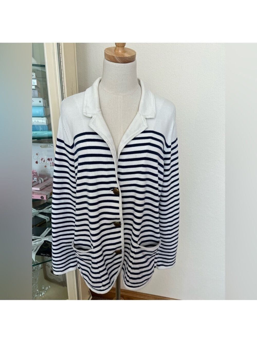 Ralph Lauren Blazer 1X Navy White w Gold Buttons